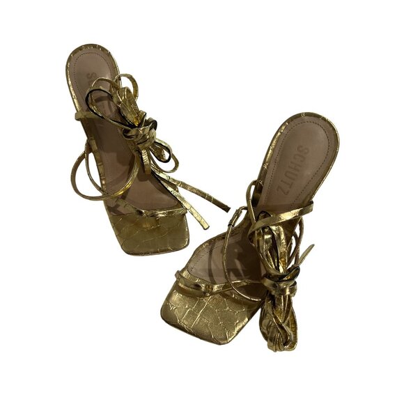 Schutz Krist Sandals in Ouro - Picture 1 of 7